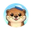 Cute flat cartoon otter face avatar icon with friendly expression for reviews section